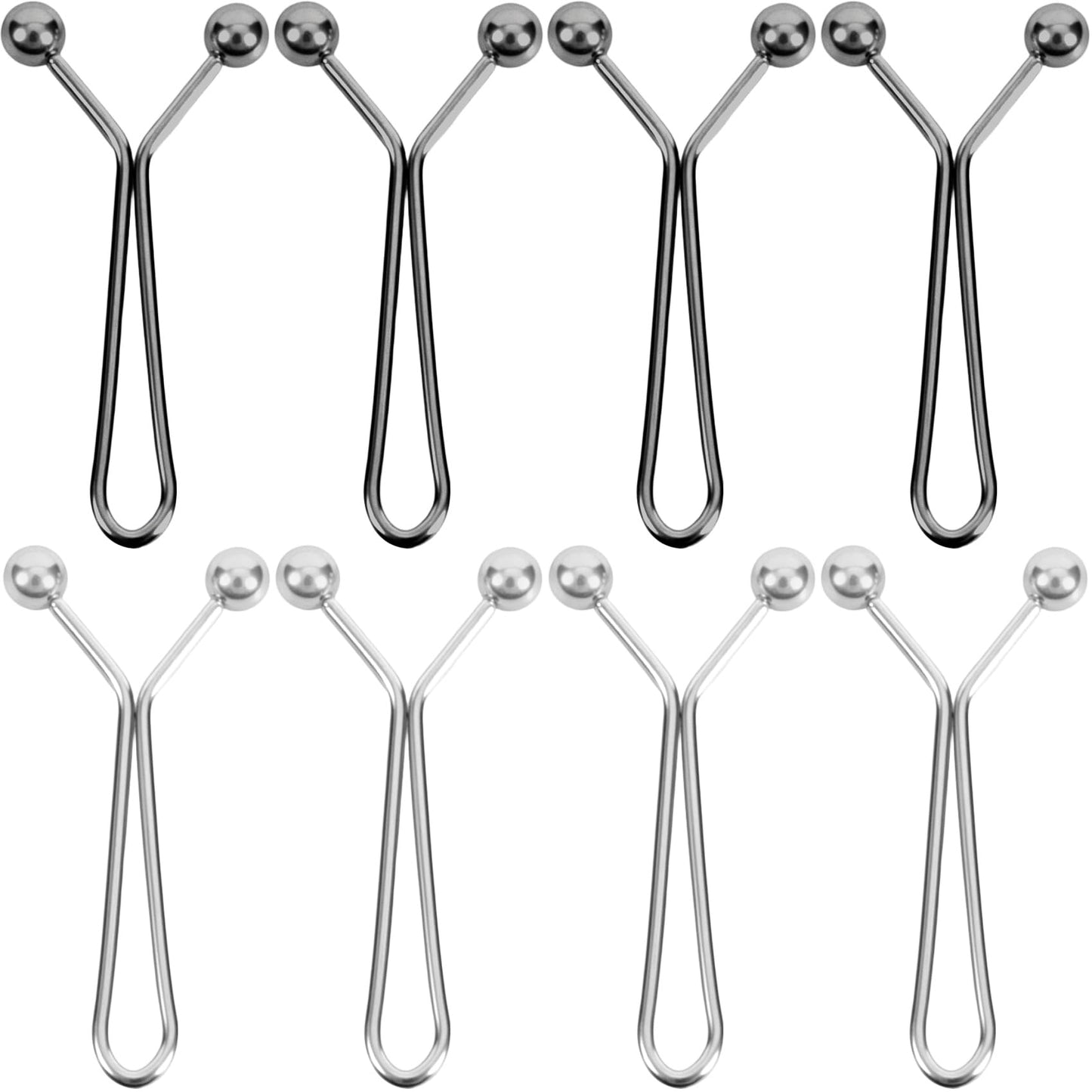OIIKI 8pcs Pants Waist Tightener Clip Pins, Invisible Detachable Waist Cincher Clip, No Sew Reusable Adjustable Buttons Brooch Pins for Clothes Jeans Pants Skirts Scarf Shawl- Gold & Silver