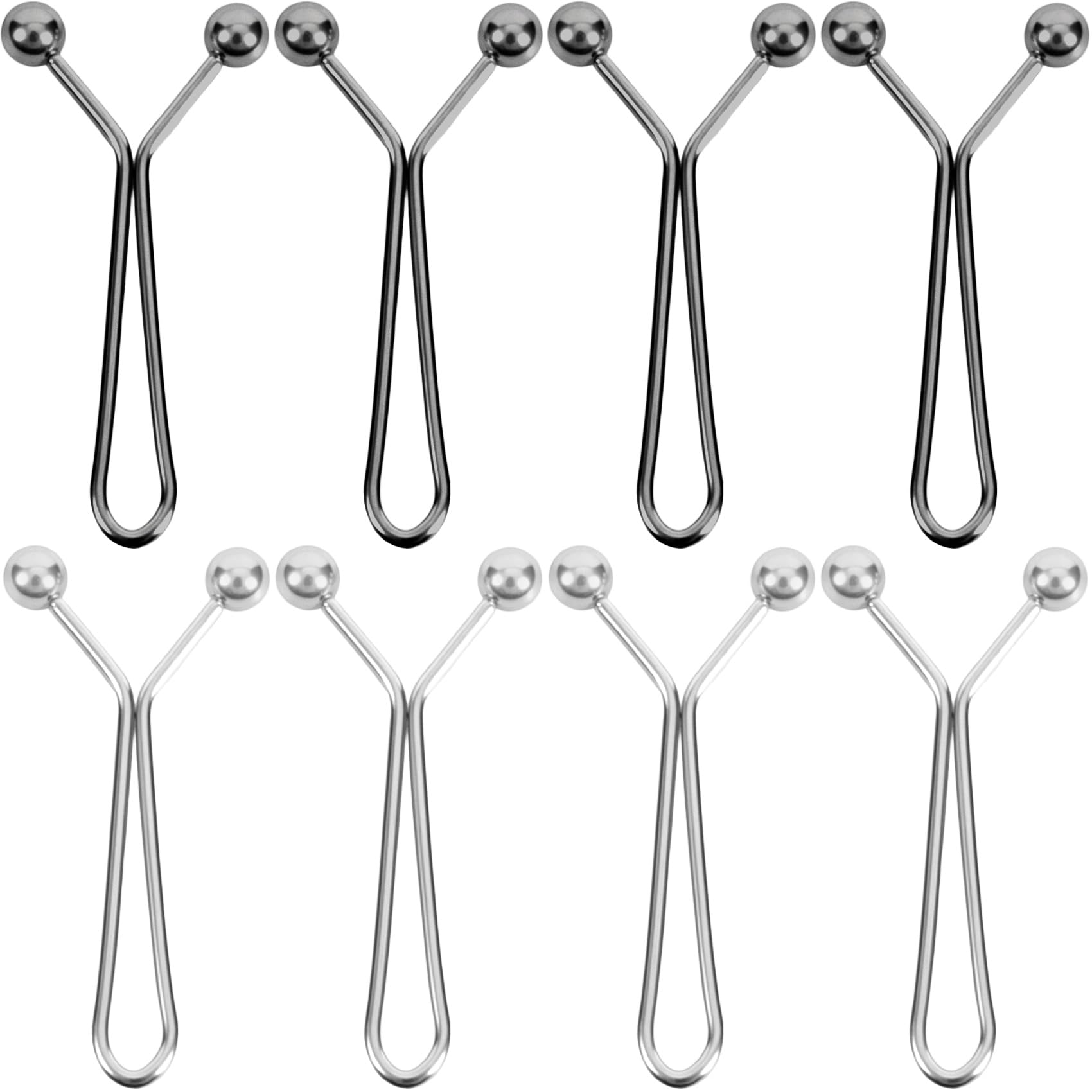 OIIKI 8pcs Pants Waist Tightener Clip Pins, Invisible Detachable Waist Cincher Clip, No Sew Reusable Adjustable Buttons Brooch Pins for Clothes Jeans Pants Skirts Scarf Shawl- Gold & Silver