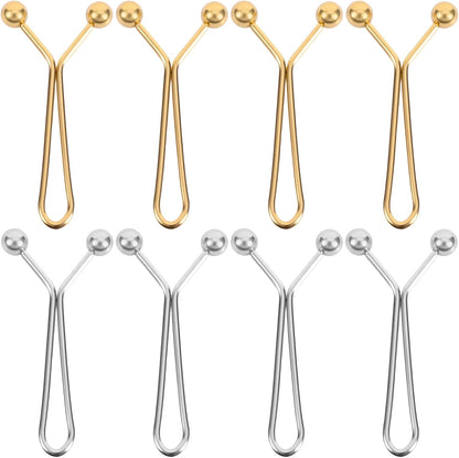 OIIKI 8pcs Pants Waist Tightener Clip Pins, Invisible Detachable Waist Cincher Clip, No Sew Reusable Adjustable Buttons Brooch Pins for Clothes Jeans Pants Skirts Scarf Shawl- Gold & Silver