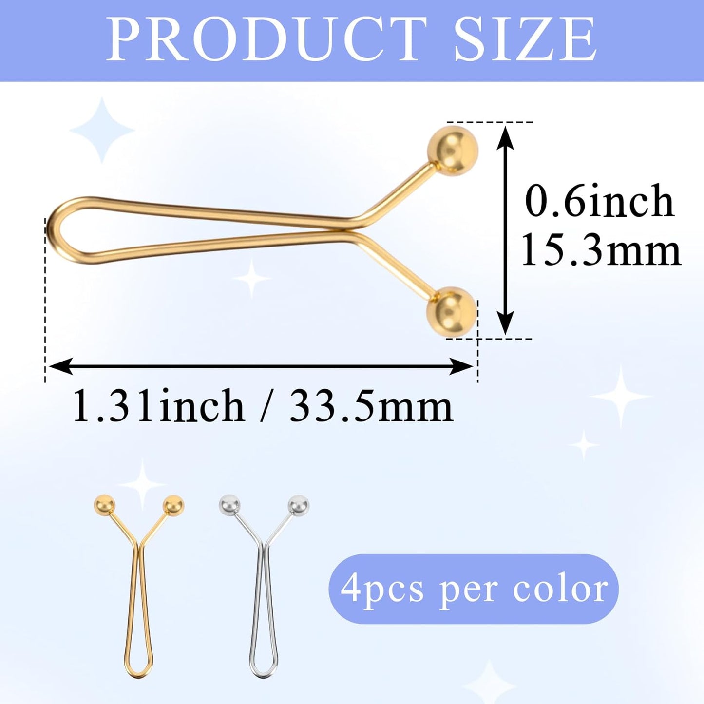 OIIKI 8pcs Pants Waist Tightener Clip Pins, Invisible Detachable Waist Cincher Clip, No Sew Reusable Adjustable Buttons Brooch Pins for Clothes Jeans Pants Skirts Scarf Shawl- Gold & Silver