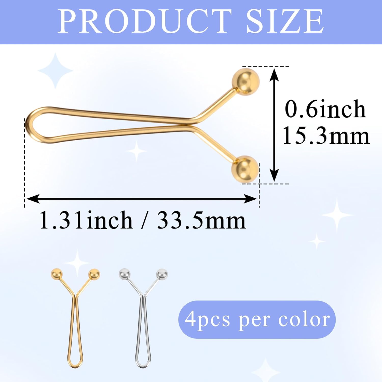 OIIKI 8pcs Pants Waist Tightener Clip Pins, Invisible Detachable Waist Cincher Clip, No Sew Reusable Adjustable Buttons Brooch Pins for Clothes Jeans Pants Skirts Scarf Shawl- Gold & Silver