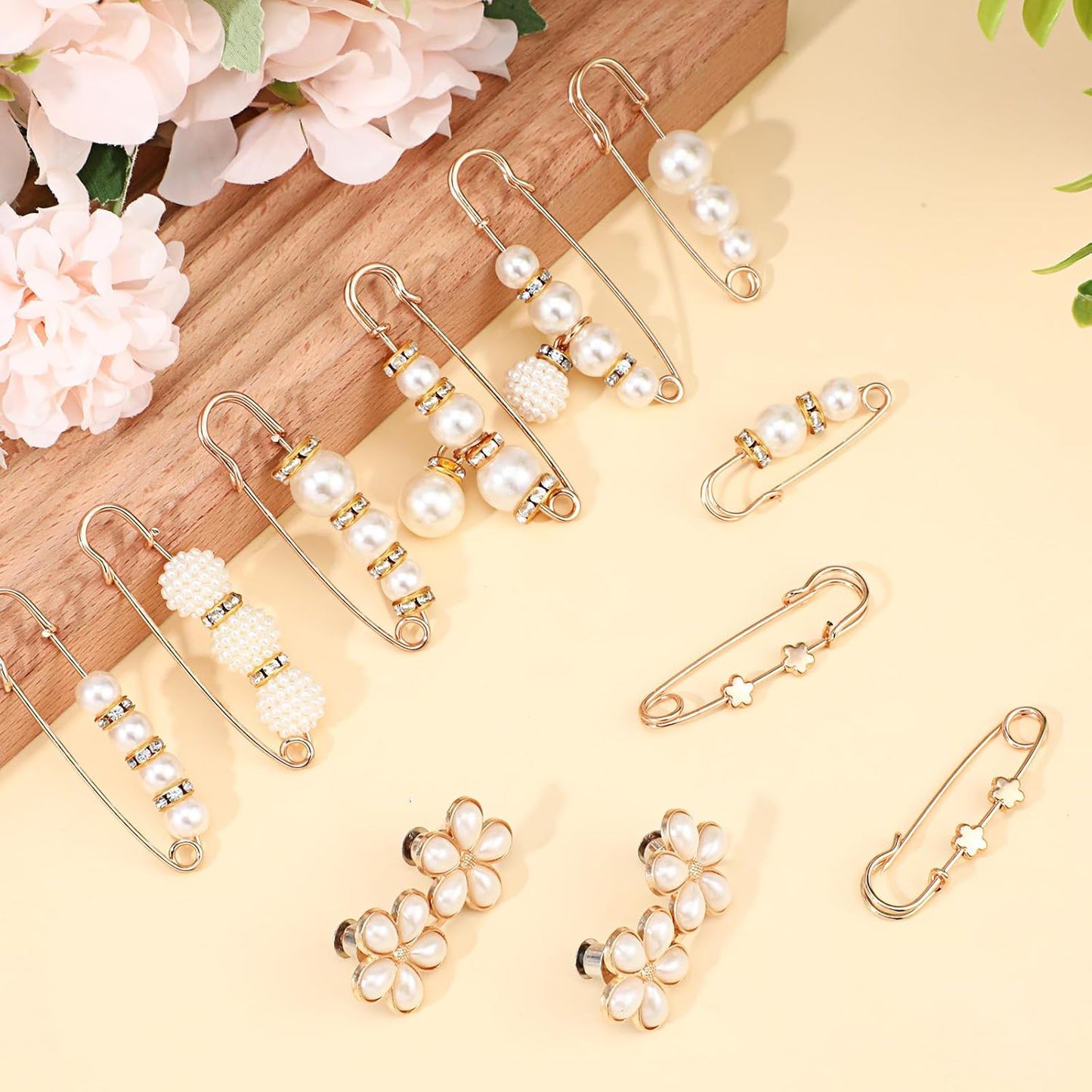 13 PCS No Sew Waist Tightener for Pants Women, No Sew and No Tools Pearl Jean Buttons for Loose Jeans, Removable Pants Jean Bclips to Tighten Waist Skirts Dress Clothing