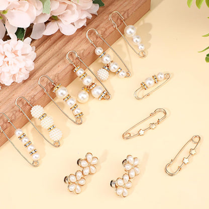 13 PCS No Sew Waist Tightener for Pants Women, No Sew and No Tools Pearl Jean Buttons for Loose Jeans, Removable Pants Jean Bclips to Tighten Waist Skirts Dress Clothing