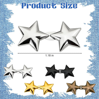 8 Sets Pant Waist Tightener, Jean Buttons for Loose Jeans, 2026 No Sew Detachable Waist Buckle Button Pins for Pants