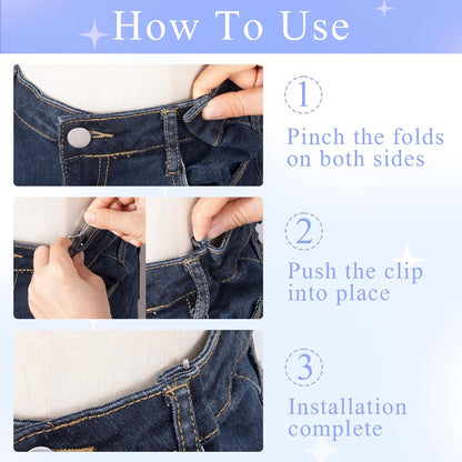 OIIKI 8pcs Pants Waist Tightener Clip Pins, Invisible Detachable Waist Cincher Clip, No Sew Reusable Adjustable Buttons Brooch Pins for Clothes Jeans Pants Skirts Scarf Shawl- Gold & Silver