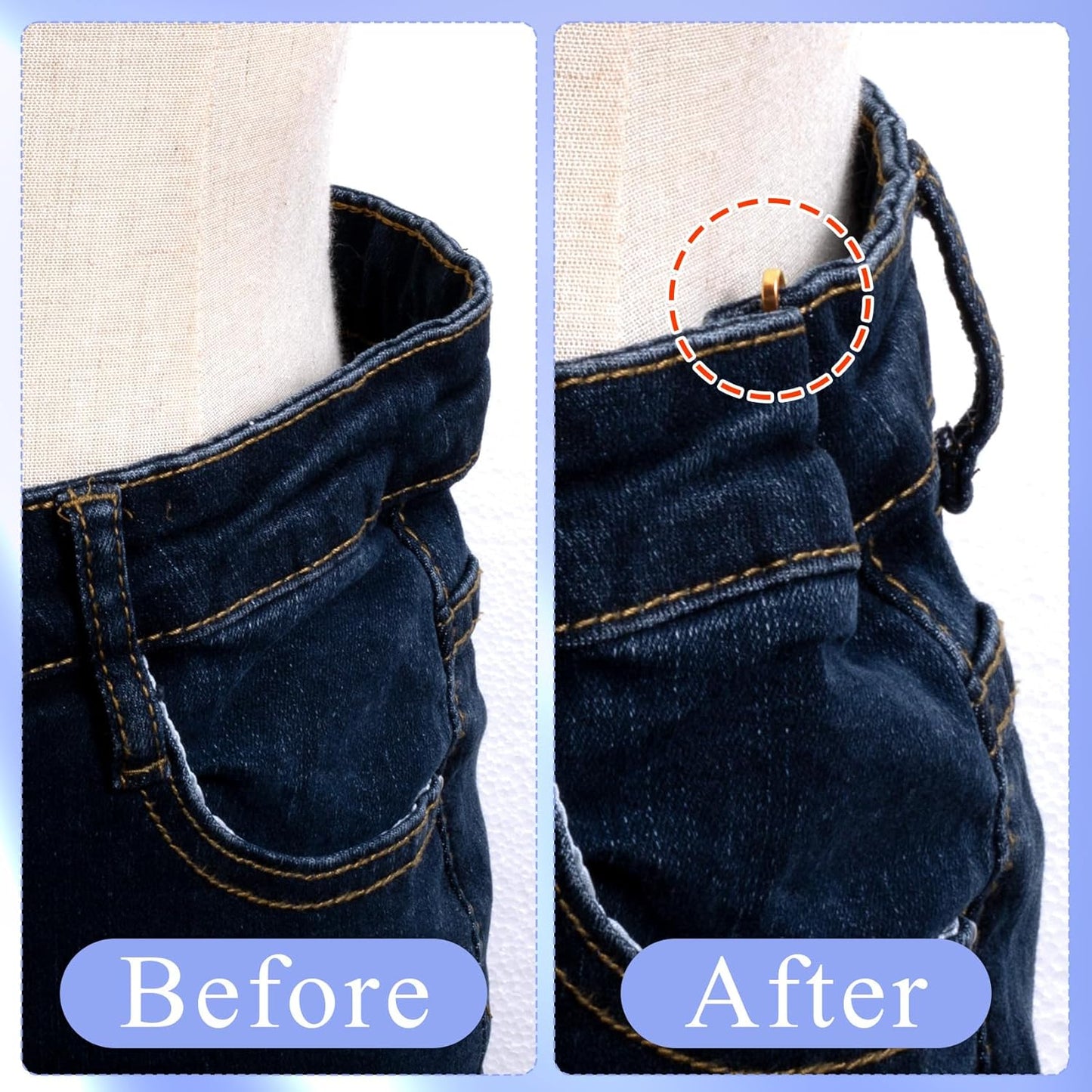 OIIKI 8pcs Pants Waist Tightener Clip Pins, Invisible Detachable Waist Cincher Clip, No Sew Reusable Adjustable Buttons Brooch Pins for Clothes Jeans Pants Skirts Scarf Shawl- Gold & Silver