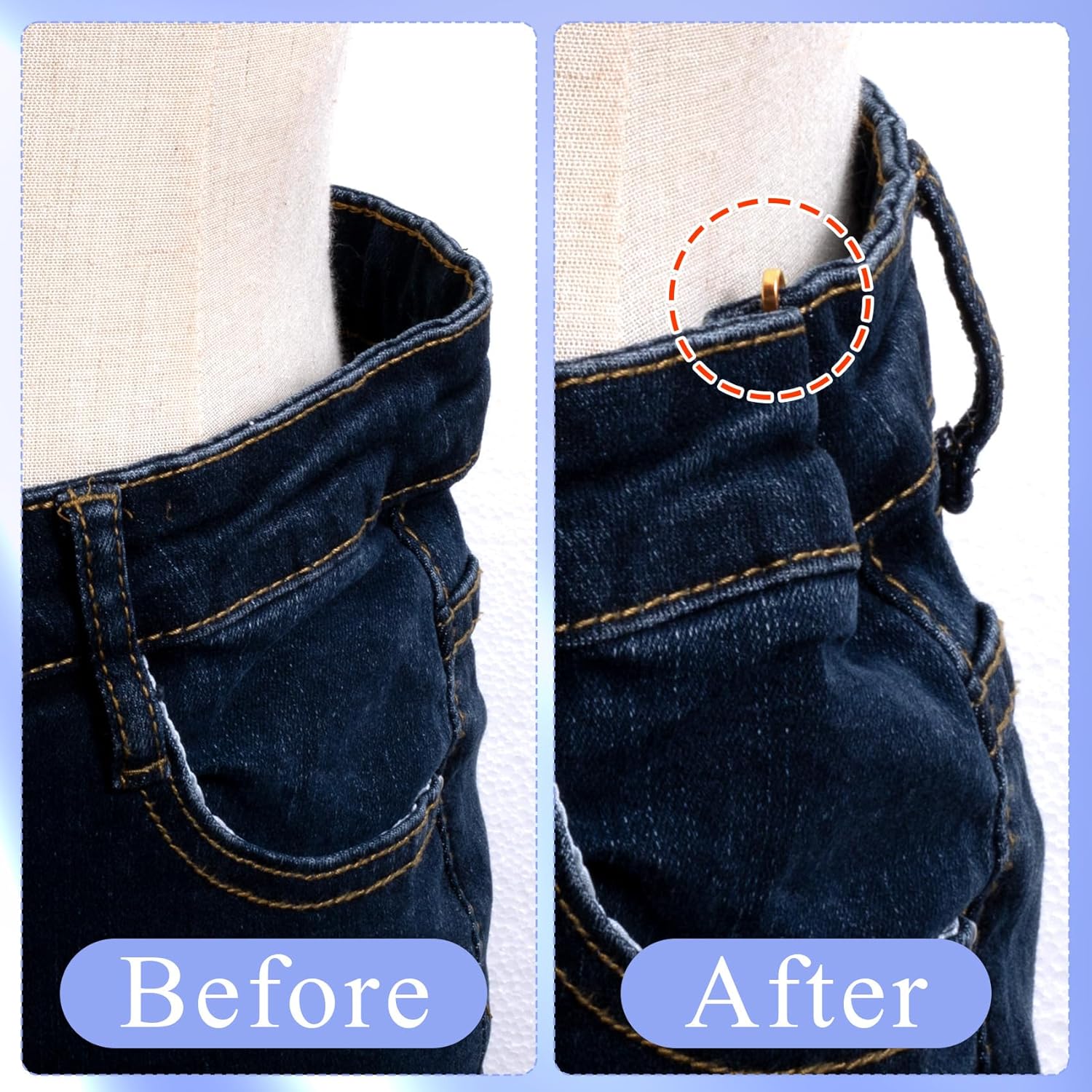 OIIKI 8pcs Pants Waist Tightener Clip Pins, Invisible Detachable Waist Cincher Clip, No Sew Reusable Adjustable Buttons Brooch Pins for Clothes Jeans Pants Skirts Scarf Shawl- Gold & Silver